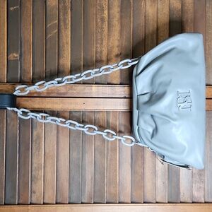 Badgley Mischka Wrapped Frame Clutch Shoulder Bag, Grey NWT